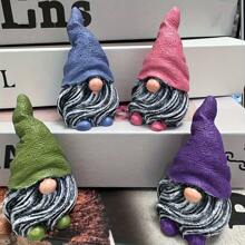 1pc Garden Gnome Statue, Resin Craft Ornament For Home Garden, Office, Living Room, Bedroom, Entryway Decoration, Cute Accessory, Great Gift For Christmas, Holidays, Birthday - Multicolor - View 2