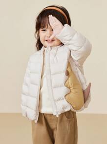 mini bala Boys Girls Down Coat Winter Cute Warm Jacket - Light Khaki - View 2
