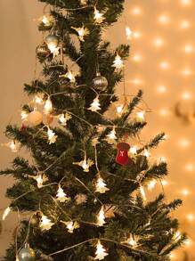 1pc, 10/20 Warm White LED, 2M/3M Snowflake String Lights, Decorative Lighting, For Christmas, Wedding, Indoor/Outdoor Party Decor,Christmas - Yellow - View 5