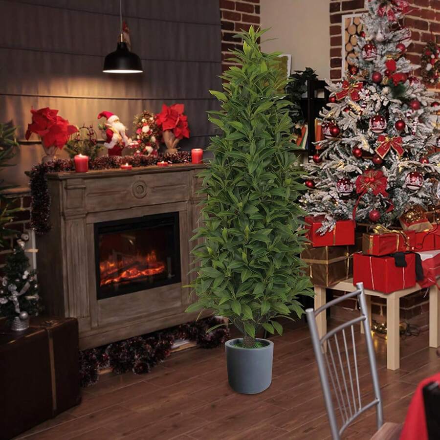 Artificial Topiary Tree 3.2FT(39") Outdoor Evergreens In Outdoor