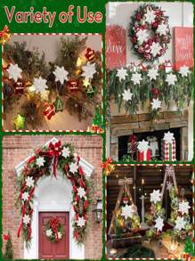 6pcs Artificial White Christmas Flowers, Poinsettia Flowers, Fake Christmas Tree Decor, Suitable For Christmas Party Decoration, Christmas Tree Decoration, Halloween, Halloween Decoration - White - View 5