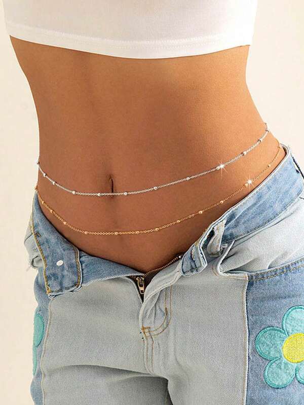 FOREVER QUEEN 1 Stück 925 Sterling Silber Hüftkette, hypoallergen, eleganter, sexy Stil, personalisierter Körperschmuck, Geschenk für Frauen