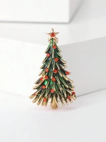 女士精美圣诞树胸针 中性植物别针 多色可选 休闲派对配饰 礼物 - 聖誕樹 - 查看 4