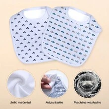 5 件装婴儿口水围兜，柔软，吸水，可调节按扣 - 彩色 - 查看 3