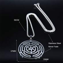 Hekate Wheels Roestvrij staal Goud/Zilver/Zwart Ketting Hanger Strophalos Magisch Symbool Logo Glamour Mode Accessoires Voor Mannen En Vrouwen Koppels Vakantiecadeaus