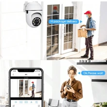 Teruhal 1pc 1080P Smart Wireless Home & Outdoor/Indoor Security Camera With Auto-Tracking, Motion Detection, Two-Way Audio, Floodlight And Night Color Vision, Home Security Surveillance System With Light Alarm - White - View 5