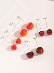 1 对极简主义奢华小众樱桃耳环