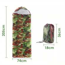 3-4 SEASON SINGLE SLEEPING BAGS CAMPING RECTANGULAR ENVELOPE ZIP UP ADULT - Camouflage - View 1