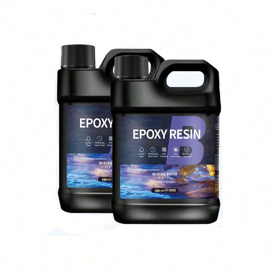 Epoxy Resin - Crystal Clear Epoxy Resin Kit - No Yellowing No Bubble Art Resin Casting Resin For Art Crafts, Jewelry Making, Wood & Resin Molds