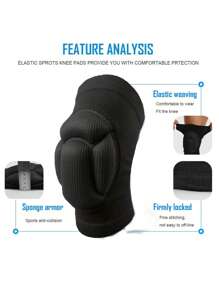2PCS Summer Women Men S/M/L/XL Black Knee Pads, Thick Soft Breathable Knee Pads , For Dance Volleyball Basketball Football Tennis Running Outdoor Sport Workout Cycling Protector Knee Brace Gym Accessories Knee Support Sports Knee Pads Gym Knee Pads