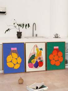 1 tấm áp phích nghệ thuật treo tường nhà bếp không khung, tranh vải in trái cây đóng túi, nghệ thuật ẩm thực, trang trí nhà bếp, phòng ăn, trang trí nhà phòng khách - Nhiều màu - Xem 1