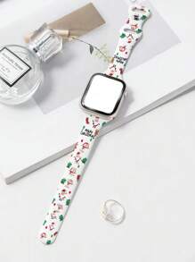 New Christmas Snowman Apple Watch Band, Replacement Strap Compatible With Apple Watch Ultra/SE/Series 8/7/6/5/4/3/2/1 Women - White - View 3