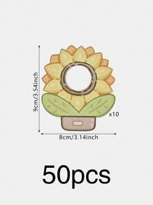 50pcs Party Decor Sunflower Candy Decoration Paper Cards Valentine Day