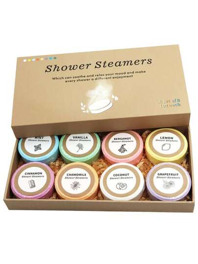 8Pcs Aromatherapy Shower Steamers Gift Set - Bath Bombs With Essential Oils & Bath Salt. For Mom & Loved Ones. Ideal For Home Spa & Self-Care. Perfect Mother's Day & Birthday Gift And Valentine's Day Gifts For Men & Women.