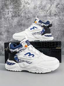 High-Top Versatile Casual Sneakers, Suitable For Teens, Casual, Outdoor, Athletic, Travel, Graduation Gifts, Birthday Dress Accessories, Autumn - White Orchid - View 11