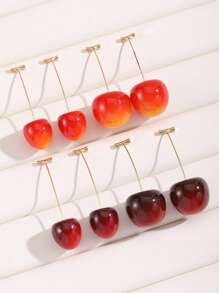 1 对极简主义奢华小众樱桃耳环