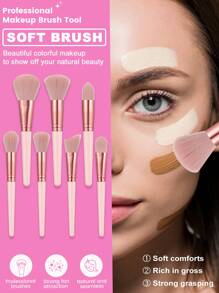 15-18-20-22-25-30-32 Pcs Light Pink Makeup Brush Set, High-Quality Synthetic Hair Eyeshadow Blending Brush Set, Cosmetic Tools,Giveaways,Professional Makeup Brushes,Complete Makeup Set - Baby Pink - View 10