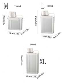 1pc Detergent Powder Storage Box For Laundry Supplies, Washing Liquid Container, Household Plastic Bucket - White - View 7