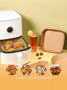 100pcs Air Fryer / Baking Paper, Kitchen Bbq Greaseproof Paper, Outdoor Camping Food Plate Liner Air Fryer Kitchen Air Fryer Liners Air Fryer Paper Airfryer Air Frier