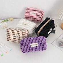 1 túi đựng đồ trang điểm hình chữ nhật, túi đựng đồ du lịch di động, dung tích lớn, hộp đựng bút chì đa năng cho học sinh - Nhiều màu - Xem 1