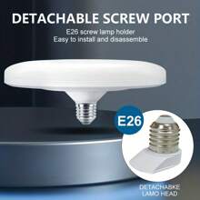 UFO LED 灯泡，创新型可拆卸灯头设计，18W、24W、36W、50W LED 吸顶灯泡，平板 LED 灯泡，适用于家庭照明、车库、车间、地下室的底座，易于安装的节能 LED 灯，带折叠 E26 - 白光 - 查看 5