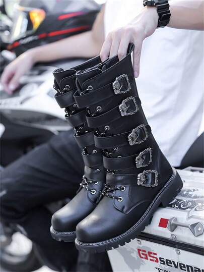 2024 New High-Top Long Boots, Korean Boots For Men, Cowhide Leather, Chelsea Boots, British Style , Go With Jacket