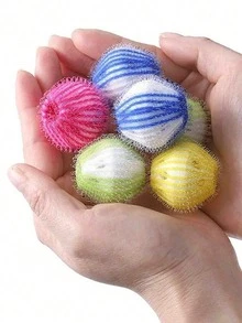 洗衣除毛器，除毛洗衣球，可重复使用洗衣机衣物宠物毛发捕捉器，用于去除宠物毛发的洗衣球，防缠绕洗衣机配件，可重复使用衣物污渍和毛发吸收剂清洁助剂（颜色随机） - 彩色 - 查看 7