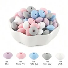 100Pcs/Lote Contas de Lentilha de Silicone 12mm Contas Espaçadoras Soltas Para DIY Caneta Pulseira Jóias Chaveiro Fazendo Decoração Acessório Etc