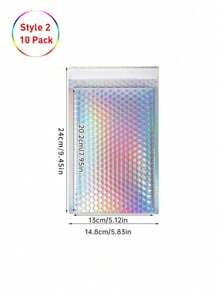 Finego 10 件金属气泡信封、聚乙烯填充信封、防水自封粘性运输袋、铝箔闪光魅力运输信封、全息缓冲信封，用于邮寄、包装、小型企业、圣诞礼品袋、圣诞节 - 彩色 - 查看 11