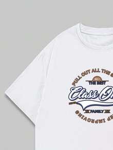 Class One T-Shirt Men's Cotton Shirt Premium Print Casual Comfort - 白色 - 查看 5