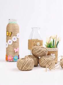 Fio De Juta Natural Retrô De 50m  Para Artesanato Diy, Costura, Embrulho, Decoração De Lembrancinhas De Festa De Casamento, Cor Cáqui 1 Peça