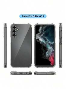 Anti-Impact Case Cover For Galaxy A15 5G + 3D Tempered Glass Film - 透明的 - 查看 5