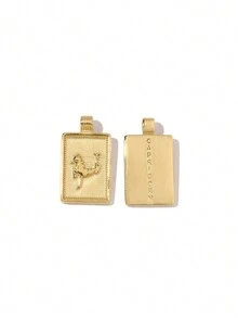 1pc Gold Plated 12 Zodiac Signs Twelve Constellation Symbol Lucky Charm Pendant For DIY Necklace Bracelet Jewelry Making - Gold - View 16