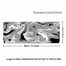 Fluid Pattern Gaming Mouse Pad For Desk,Desk Mat With Non-Slip Base,Large Mouse Pad Gaming Mousepad, Mouse Mat Desk Pad With Seamed Edges Mousepad For Gaming,Home,Black-Gray