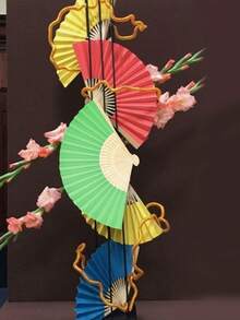 2 Pieces Solid Color Retro Handheld Folding Paper Fan, Simple Portable Bamboo Fan With Foldable Paper Cover. Keep Cool And Fashionable. Perfect For DIY, Perfect For Parties And Kindergarten Activities. - Multicolor - View 9