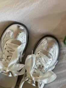 DareSee Women New Mesh Breathable Casual Sneakers Lace-Up Ballet Flat Small White Shoes Music Fest Y2KFest Back To School Autumn Christmas Christmas Winter Christmas Gifts