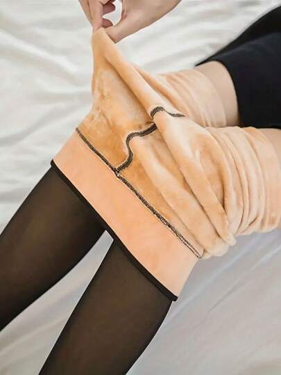 Colanți căptușiți termic pentru femei, mărimi mari, pentru figuri europene și americane, potriviți pentru temperaturi de 0-15 Celsius, colanți elastici, confortabili