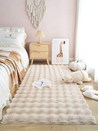 1 Peça Tapete de pele de coelho sintética macia - Lavável à máquina, confortável, antiderrapante, tapete de chão simples de cor sólida para sala de estar, quarto, banheiro e porta de entrada - Fácil de limpar, durável e versátil decoração de ambiente