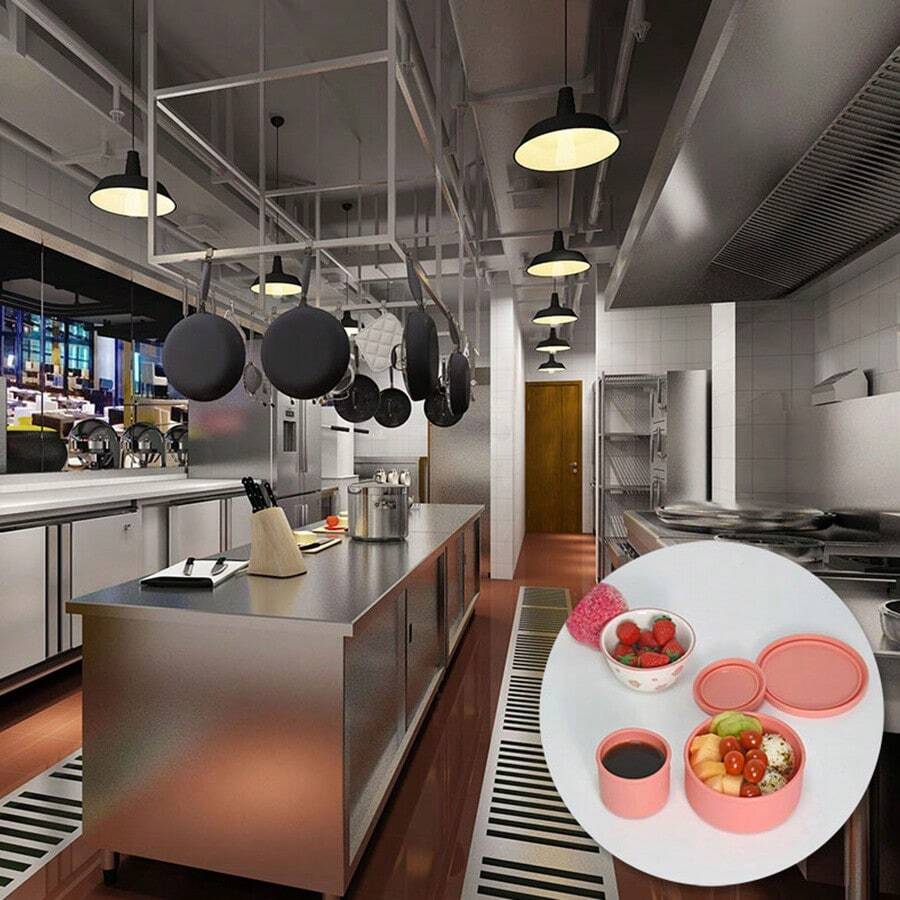 Outdoor Silicone Bento Lunch Box, Airtight Food Storage Container For