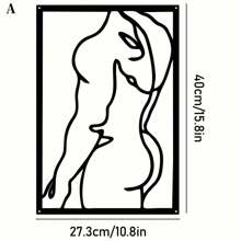 1pc Men's Minimalist Abstract Metal Wall Art – Modern Home Decor For Bedroom, Living Room, Or Bathroom,Home Decor ,Room Decor,Wall Decor Gifts Birthday Graduation - Black - View 13