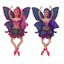 Boneca Bailarina Fada Com Asa e Acessório brinquedo - AZUL - Visão 6