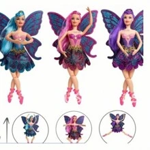 Boneca Bailarina Fada Com Asa e Acessório brinquedo - AZUL - Visão 5