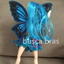 Boneca Bailarina Fada Com Asa e Acessório brinquedo - AZUL - Visão 9