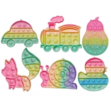 2/3/6 Pcs Pop Fidget Toys Set, Silicone Rainbow Popper Fidget Set, Birthday Gifts, Easter Basket Stuffers, Christmas Gifts,Autism Learning French Popits Push Pop Bubble Popping Sensory Toy For Kids