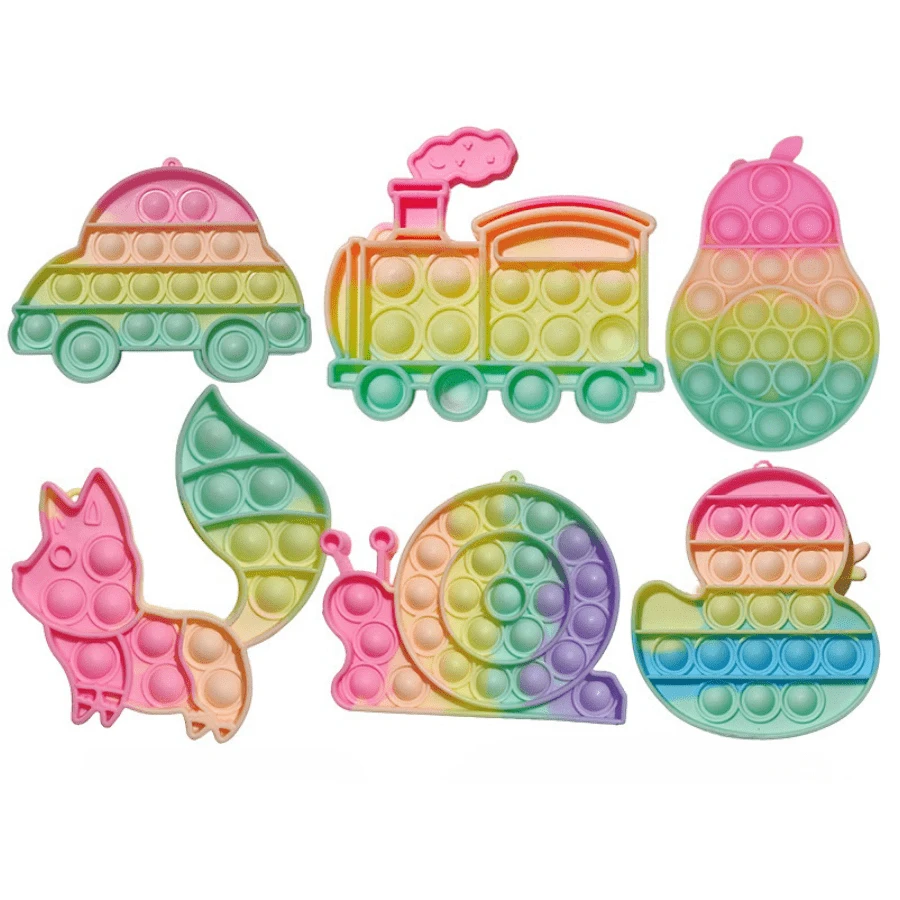 2/3/6 Pcs Pop Fidget Toys Set, Silicone Rainbow Popper Fidget Set, Birthday Gifts, Easter Basket Stuffers, Christmas Gifts,Autism Learning French Popits Push Pop Bubble Popping Sensory Toy For Kids