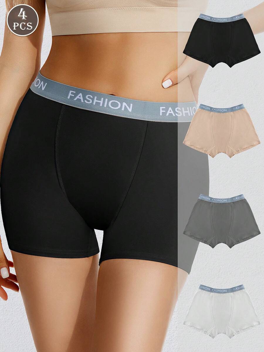 Quần lót nữ đơn giản màu trơn có dây thắt lưng chữ 4 chiếc, thích hợp mặc với váy - Nhiều màu - Xem 1