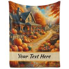 1 件感恩节南瓜装饰柔软毯子，农舍谷仓感恩节南瓜装饰毛绒法兰绒毯子