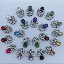 1-20pcs/Set Handmade Self-Adhesive Diamond Rhinestone Multicolor Water Drop Glass Decoration, Suitable For Shoes, Clothing, Bags, Accessories, Hair Clips, Non-Woven Fabric Clothing Accessories, Elegant Quality And Careful Craftsmanship
