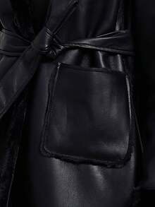 ZIAI 女士秋季 Y2K 性感仿皮草 PU 夹克，仿皮草外套，约会装，演唱会服装，万圣节服装，哥特风格，商务休闲