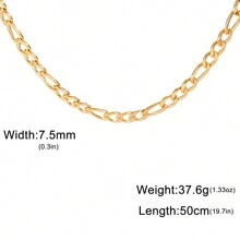 1pc Unisex Stainless Steel Plain Chain, 3mm~10mm Wide, Punk Minimalist Jewelry Accessories - Style a - View 54